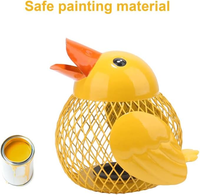 5 inches Coin Jar Duck Piggy Bank, Saving Box Metal Money Organizer,Kid's Coin Bank Hand Made,Anti-Rust Coin Piggy Bank for Kids and Adults,Money Container for Girl and Boy