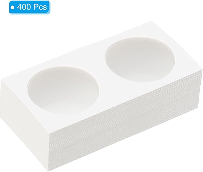 PATIKIL 2x2 Coin Flips, 350 Pack 40mm Cardboard Coin Holder Paper Coin Holders for Coin Collection Supplies Collector, White