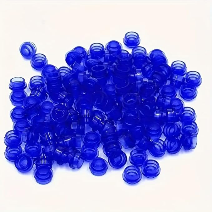 1200 Piece Transparent Colors Building Plate Bulk, Round 1x1, Compatible with Lego Parts and Pieces: (Color:Transparent Blue)