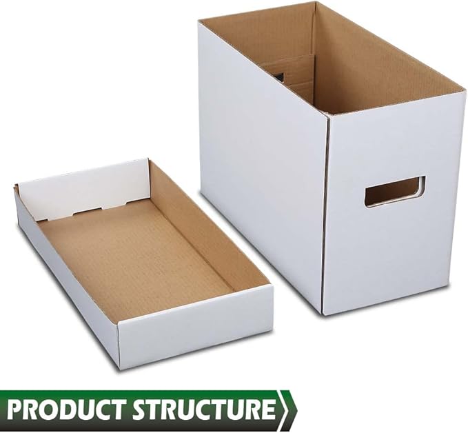 GRAND ORANGE 5 Pack Comic Book Storage - Holds 150-175 Comics, Moistureproof, Collapsible and Stackable Short Box