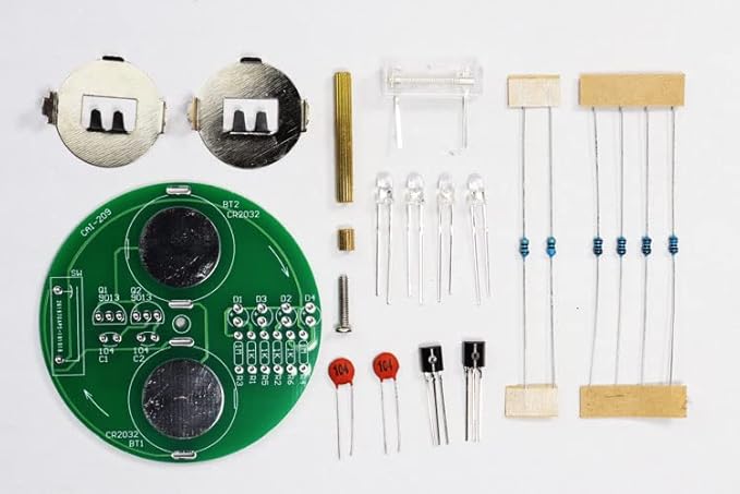ISolderStore Soldering Project Soldering Practice Kit LED Rotating Desk Gyroscope DIY Kit Electronics Kit for Beginner