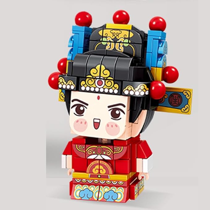Chinese Style Fashion Building Block Set Chinese Traditional Elements Home furnishings Children's Educational Toys Gifts Suitable for Children Over 6 Years Old Boys and Girls (Sheng Roles)