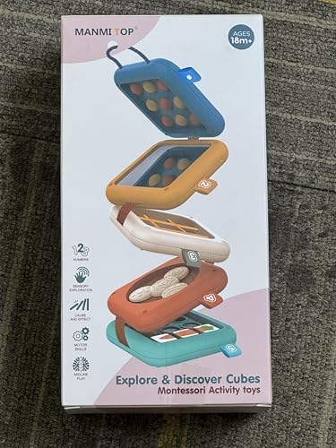 weirtoya Busy Board for 1 Year Old, Toddler Travel Toys for Toddler 1-3 Montessori Toys for 1 Year Old Travel Activities Cube Gifts for Baby Boy Girl My First Montessori Busy Board