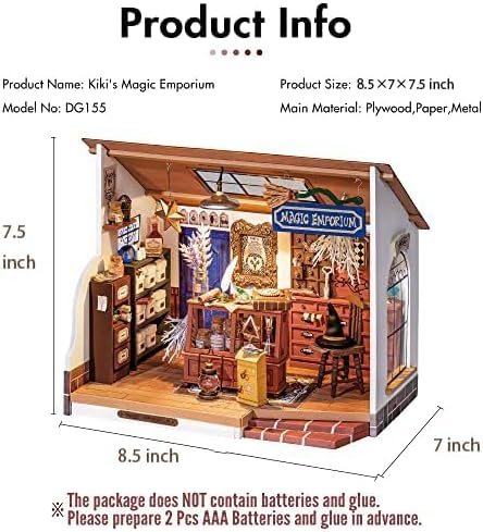 Rolife DIY Miniature Dollhouse Kit-Tiny House DIY Kit for Adults and Kids-1:20 Miniature House Kit-Miniature Things Hobbies for Women and Men-Halloween/Christmas Decorations/Gifts-LED Book Nook Kits