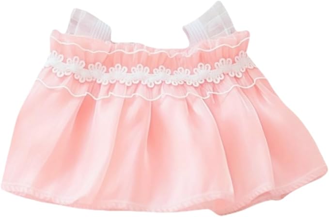 Clothes for Dolls Accessories, Outfit Set Gauze Dress for 15cm 17cm Doll (No Doll), Romantic Skirt Doll Clothing Set Replacement Pink