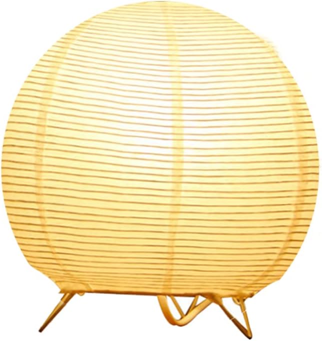 Bedside Table Lamp Paper and Chrome Standing Lamp Room Decoration Festival Lantern Light Nightstand Desk Lamp Bedroom Dresser Living Kids Room College Dorm Coffee (White)