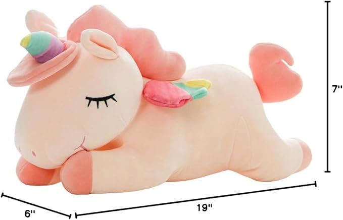 Unicorn Stuffed Animal, Soft Unicorn Plush Hugging Pillow Toy Gifts for Kids (Pink, 19.6 in)
