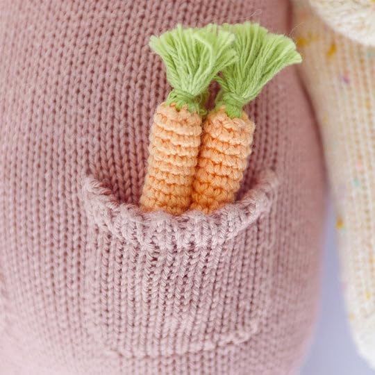 cuddle + kind Harper The Bunny Regular 20" Hand-Knit Doll – 1 Doll = 10 Meals, Fair Trade, Heirloom Quality, Handcrafted in Peru, 100% Cotton Yarn