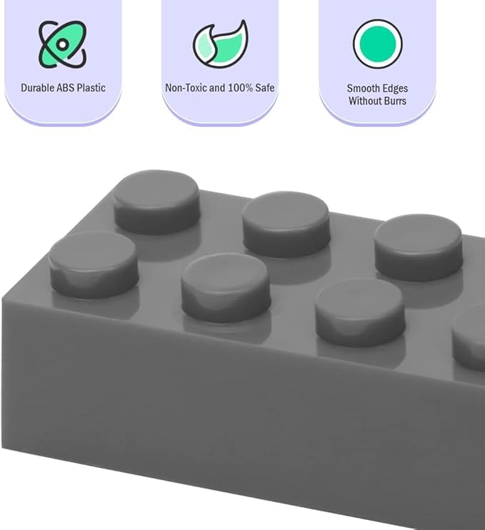 500 Piece Dark Gray Bricks Bulk, Gray 2x4 Building Bricks Flat, Compatible with Lego Parts and Pieces: 2x4 Dark Grey Bricks(Color: Dark Gray)