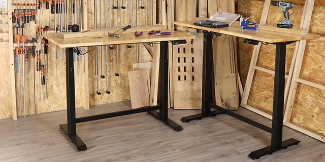 WORKPRO Dual Motor 48" Electric Height Adjustable Workbench, 500 LBS Load Capacity 48"x24" Wooden Top and Memory Keypad, Work Table for Workshop, Garage, 28-3/4" to 48-7/16 Lift Range