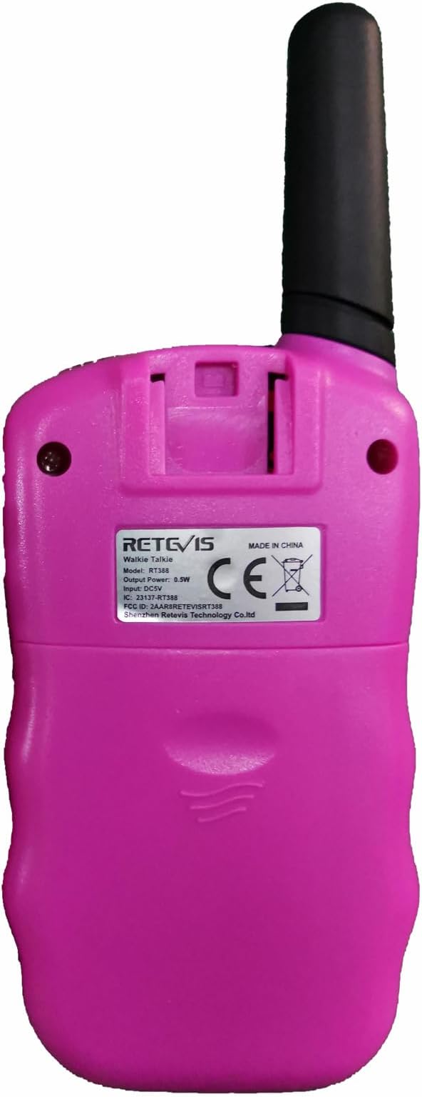 Retevis RT-388 Kids Walkie Talkies for Girls Boys,6-12 Year Old Kids' Toys,22 CH LCD Flashlight,Christmas Halloween Gifts,Camping Outdoor(Pink,2 Pack)