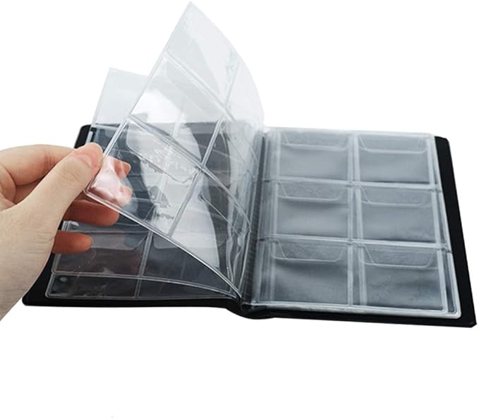 Coin Collection Album 60 Pockets - 4.5x4.5cm/1.8x1.8 inch Coin Holder Book Coin Storage Album Money Penny Pocket for Collectors Black CS0106BK
