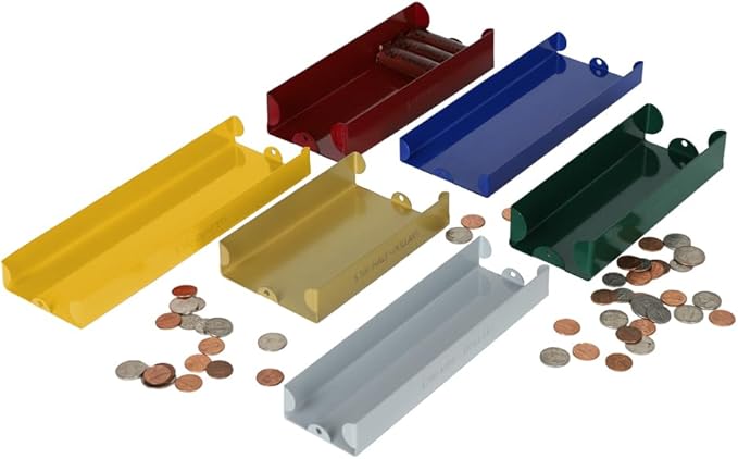 BankSupplies Quarter Coin Stackable Sorting Metal Tray - Yellow - $100 Capacity