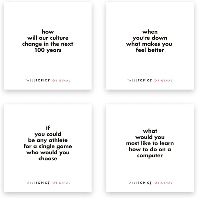 TableTopics Original Conversation Starter Cards for Adults to Break The Ice with 135 Questions for Parties, Gatherings, Small Groups, & Team-Building