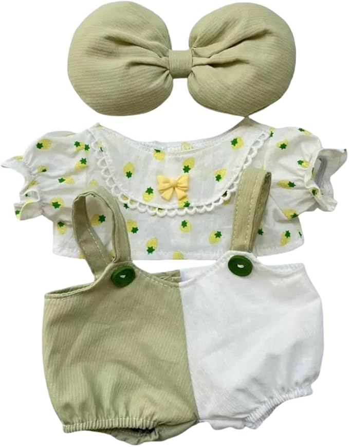 Luxury Chic Doll Clothes Set with Elegant Dress, Shirt, Bow & Necklace - Premium Outfit for Dress Up, Collecting & Gift Giving - Perfect for Kids, Doll Collectors & 18 Dolls (1-38cm)