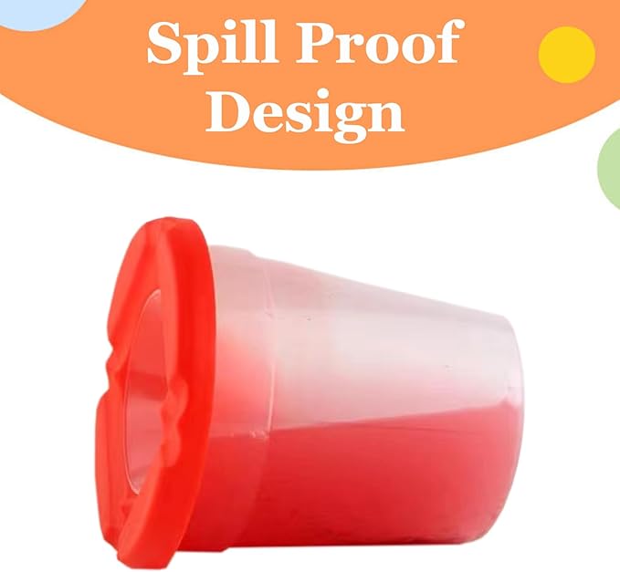 Zilphoba 20pcs Paint Cups with Lids for Kids, 10 Different Color Spill Proof Learning Cups for Young Artist
