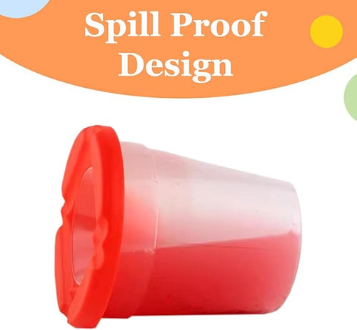 10pcs Paint Cups with Lids for Kids, Spill Proof Learning Color Cups for Young Artist
