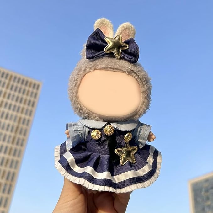 17cm Doll Clothes Set & Outfit - Cuddly Fashion Dresses with Accessories, Luxury Chic Doll Clothing & Plush Pullover Hoodie Doll Clothing DIY ,Just Clothes