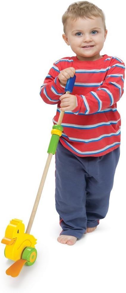Wooden Wonders Push-n-Pull Waddling Duckling with Rubber Feet by Imagination Generation