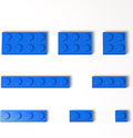 100 Pieces Classic Building Plate Assortment Pack, 8 Sizes Small Baseplates Multipacks, Compatible with Lego Parts and Pieces, Small Plate for Building(Color:Blue)