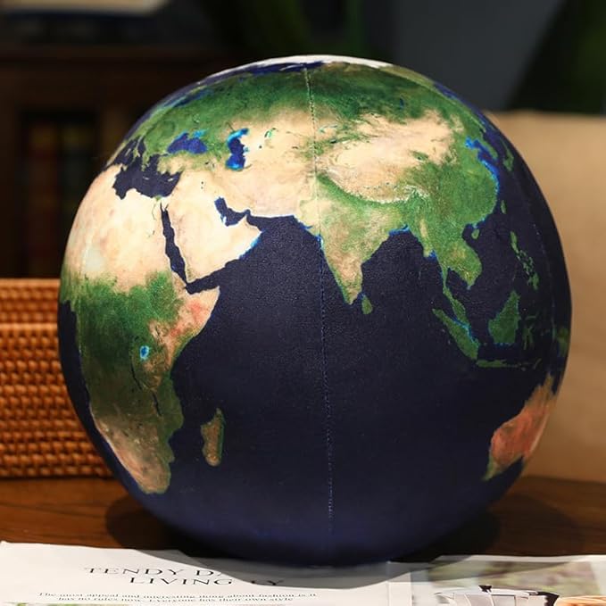 Ultra-ealistic 3D Planet,Moon,Earth,The Sun,Pillow Plush Toys,for Kids Teens Adults, for Teachers and Parents, Educational Toy Learning, 10.6 in (Dark Blue Earth)
