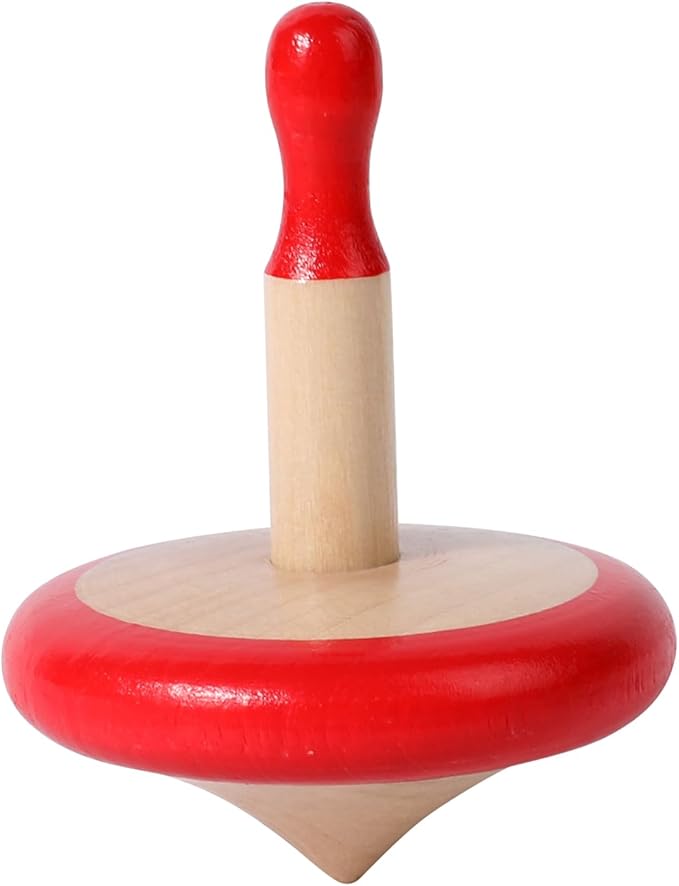 WODI 4PCS Wooden Spinning Tops - Adorable Animal Gyroscope Toys for Toddlers, Safe & Fun Montessori Educational Gift, Fidget Spinner for Kids/Toddlers (#1)