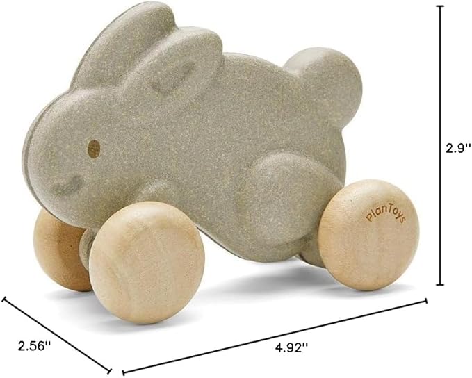 PlanToys Push Along Bunny - Grey