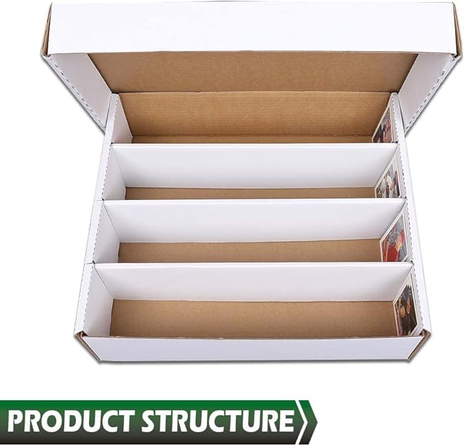 GRAND ORANGE 4 ROW 3200 Count Trading Card Storage Box, Sports & Trading Card Storag, Monster Shoe Box Card Storage Box