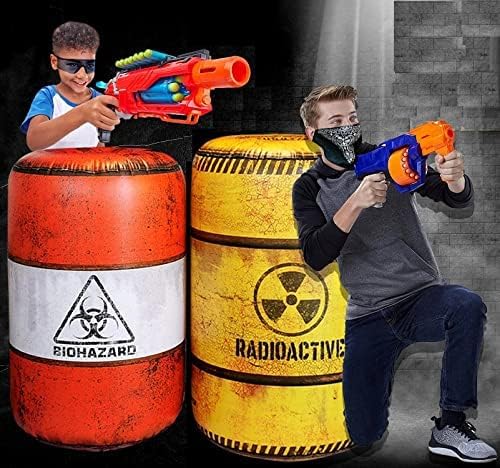 Premium Package 4 Combat Battlefield Inflatables, Compatible with Nerf, Laser tag, Water Gun for Boys Birthday Party Activities and Decoration