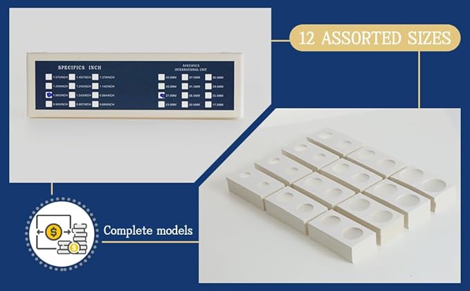Boen 600Pcs Coin Holder 12 Assorted Sizes are Professional Coin Holders for Colletors (Coin Flips 12 Assorted Sizes 600 pcs)