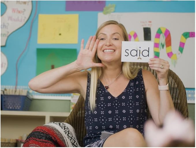 Sight Word & Phonics Flash Cards, Set 1 (High-Frequency Words 1-50) - Kinesthetic Learning, Picture-Embedded - Pre-K to Grade 2 - Homeschool & Classroom use - Model EW-22