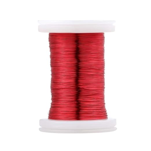 BNTECHGO 34 AWG Magnet Wire - Enameled Copper Wire - Enameled Magnet Winding Wire - 2 oz - 0.0063" Diameter 1 Spool Coil Red Temperature Rating 155℃ Widely Used for Transformers Inductors