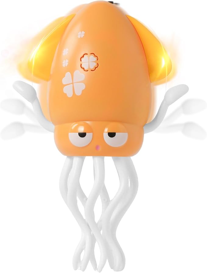 Dancing Octopus Baby Toys, Electric Crawling Squid Infant Tummy Time Toy with Light & Music, Interactive Sensory Toy for Toddlers & Kids (Ages 0-6+), Birthday Gift for 6 12 18 24 36+ Months Boy Girl