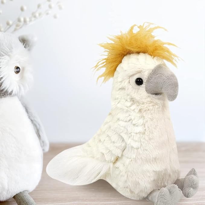 MON AMI Tallulah The Cockatoo Parrot Plush – 11”, Cute Parrot Stuffed Animal, Use as Toy/Nursery Room Décor, Great for Kids of All Ages
