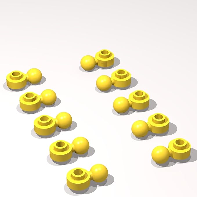 Classic Building Plate Bulk, Round 1x1 with Tow Ball with Shaped Hole 120 Piece, Compatible with Lego Parts and Pieces: (Color:Yellow)