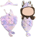 Clothes for Labubu Doll,Clothes for Doll Accessories,Hand-woven Bikini Mermaid Crochet Skirt Set,Summer Mermaid Costume Outfit Suitable for Labubu15&17cm,Dress-Up Accessories for Labubu Doll (color01)