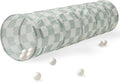 3 Sprouts Kids Play Tunnel - Pop Up Collapsible Tunnels with Recycled Fabric - Fun Crawling Tunnel for Toddler, Baby, Children to Crawl Through, Gross Motor Toy for Indoor Play - Checkered Green