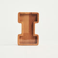 Personalized Wooden Piggy Bank – Custom Letter I Coin Bank in Beech Wood with Clear Acrylic Front, Engraved Name Option, Money Saving Box for Kids and Adults