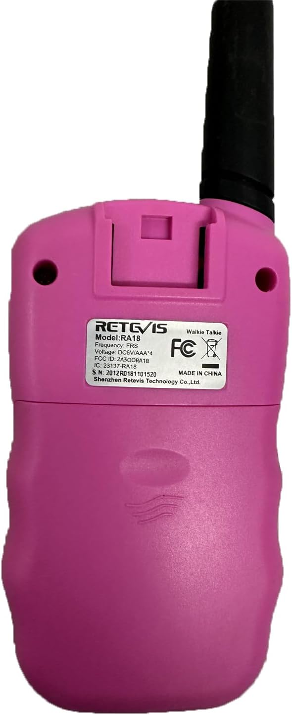 Retevis RA18 Kids Walkie Talkies, Walkie Talkie Toys for 6-12 Year Old Girls Boys, 22 CH, Long Range, Built-in Flashlight, Girls Birthday Gifts,Outdoor Garden Camping Family Trip(Pink 2 Pack)