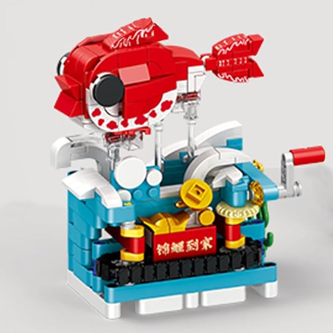 Chinese Style Fashion Building Block Set Chinese Traditional Elements Home furnishings Children's Educational Toys Gifts Suitable for Children Over 6 Years Old Boys and Girls (Luck Carp)