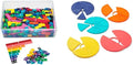 hand2mind - 42856 Plastic Rainbow Fraction Tiles, Homeschool Supplies (15 Sets of 51 Pieces) & hand2mind-35033 ETA Connecting Plastic Fraction Circles