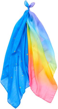 Sarah's Silks - Set of 2 Mini Playsilks, 100% Silk 21" Square Scarf for Dance, Movement and Pretend Play - Rainbow and Starry Night