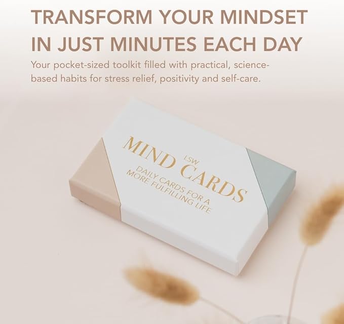 Mind Cards | 45 Cards for Daily Rituals, Gratitude & Journaling for Men and Women | Simple Steps to Positive Habits, Self Care for Busy Lives & Careers