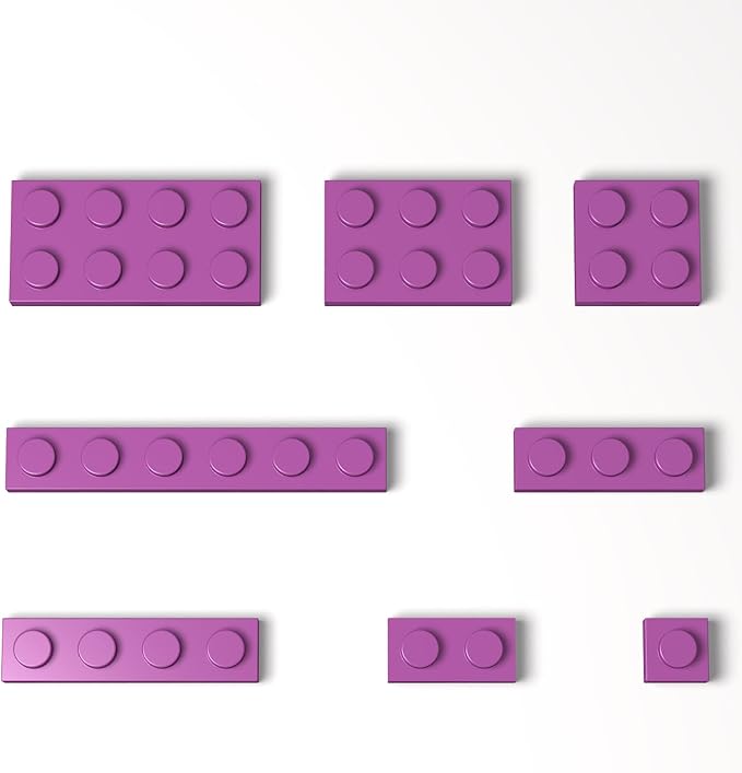 100 Pieces Classic Building Plate Assortment Pack, 8 Sizes Small Baseplates Multipacks, Compatible with Lego Parts and Pieces, Small Plate for Building(Color:Pink)