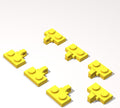 Classic Building Hinge Plate Bulk, 1x2 Locking with 1 Finger on Side with Groove 50 Piece, Compatible with Lego Parts and Pieces: (Color:Yellow)