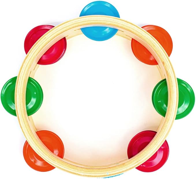 DJECO Animambo Tambourine Music Instrument - Colorful Toucan Design Toddler Educational Musical Toy for Listening, Creativity, Motor Skills & Coordination - Baby Toys for Girls & Boys, 18 Months+