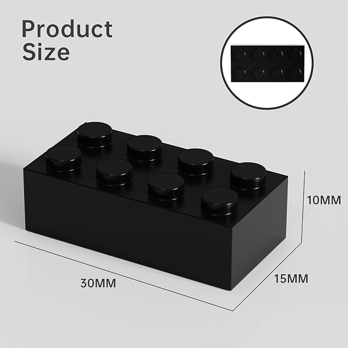 500 Piece Black 2x4 Bricks Bulk, Classic Building Block Flat, Compatible with Lego Parts and Pieces, MOC Building Bricks DIY Play Set for Kids Age 6+
