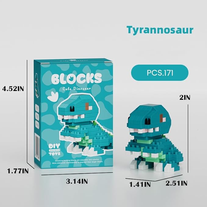 Tyrannosaurus Cute Dinosaur Animals Creature Building Toy Blocks Ancient Creatures Life Mini Bricks Micro Building Toys
