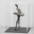 SVENJBB Acrylic Display Case, 6x6x7.8 Inch Rectangle, Clear Acrylic Boxes with Matte Black Base and Lid for Collectibles and Figures