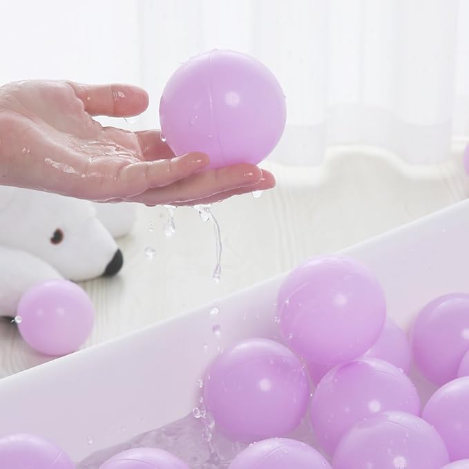 PlayMaty Ball Pit Balls - 2.75inches Plastic Phthalate & BPA Free Balls Crush Proof Stress Balls Swim Pit Fun Toy with Storage Bag for Baby Playhouse Birthday Party DecorationPack of 50